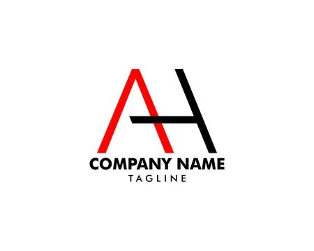 Initial Letter AH Logo Template Design Stock Illustration