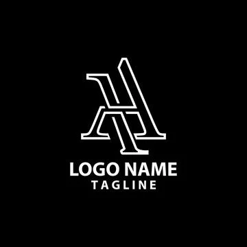 Initial letter AH monogram line logo design vector Stock Illustration