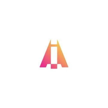 Initial letter AI logo design vector Illustrazione stock