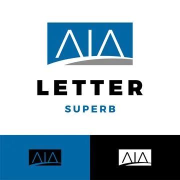 Initial letter aia icon logo design template Stock Illustration