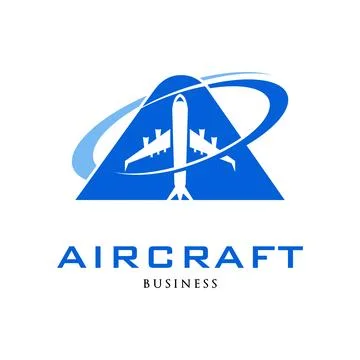 Initial Letter A Aircraft or Plane Icon Logo Design Template Stock Illustration