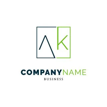 Initial Letter AK Icon Logo Design Template Stock Illustration