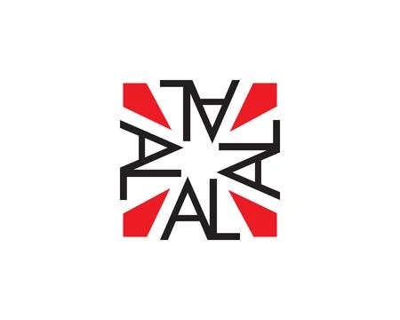 Initial Letter AL Logo Template Design Stock Illustration