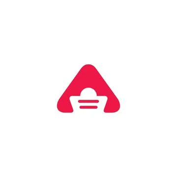 Initial A Letter and Basket inside of Triangle logo design concept, suitable  Stock Illustration