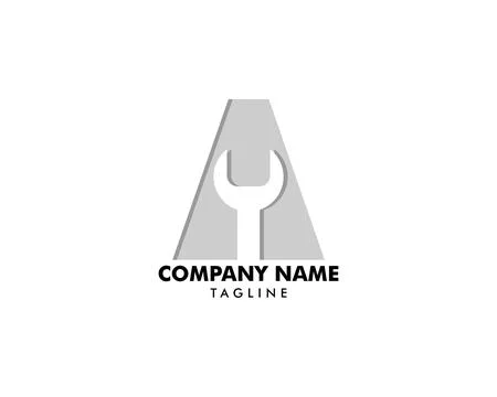 Initial letter A and wrench logo design, Repair business and construction l.. Stock Illustration