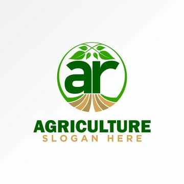 Initial letter AR font leaves nature farm agriculture typography monogram Illustrazione stock