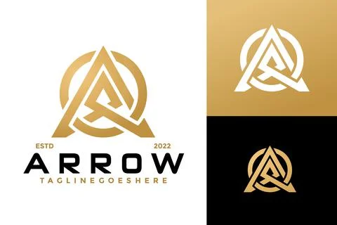 Initial Letter A Arrow Logo Design, brand identity logos vector, modern logo, Illustrazione stock
