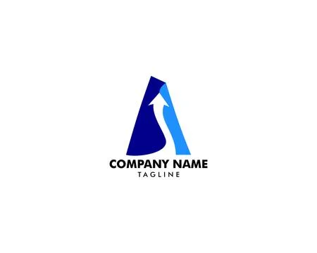 Initial Letter A Arrow Logo Design Template Stock Illustration