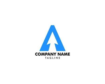 Initial Letter A Arrow Logo Design Template Stock Illustration