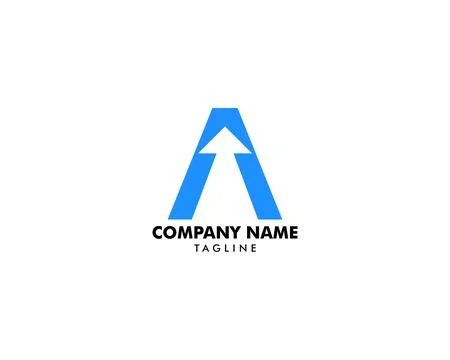 Initial Letter A Arrow Logo Design Template Stock Illustration