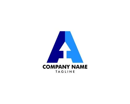 Initial Letter A Arrow Logo Design Template Stock Illustration
