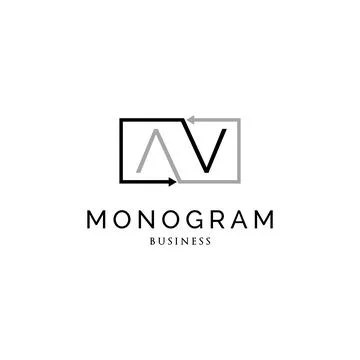 Initial letter AV arrow monogram logo design inspiration Stock Illustration