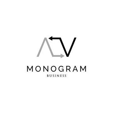 Initial letter AV arrow monogram logo design inspiration Stock Illustration