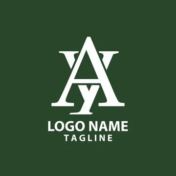 Initial letter AY monogram logo design vector Stock Illustration
