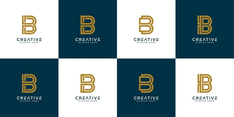 Initial Letter B Abstract Vector Logo Design Template Stock Illustration