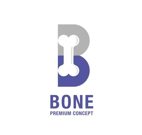 Initial letter B and bone logo Stock Illustration