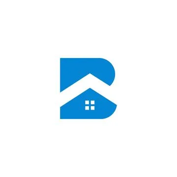 Initial letter b and house logo design template vector. Stock Illustration