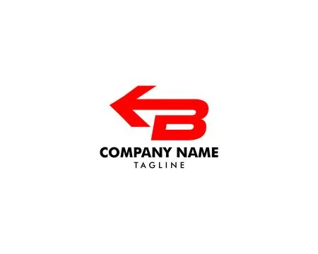 Initial Letter B with Arrow Logo Design Stock Illustration
