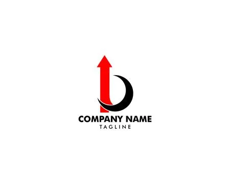 Initial Letter B with Arrow Logo Design Stock Illustration