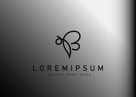 Initial letter B bee logo design. Vector illustration of modern bee linear fo Stock Illustration