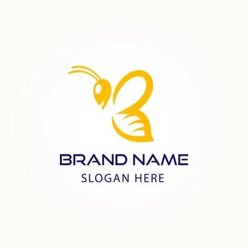 Initial letter B bee logo design vector template Illustrazione stock