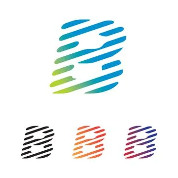 Initial letter B capital logos from unique, abstract and modern lines. 스톡 일러스트
