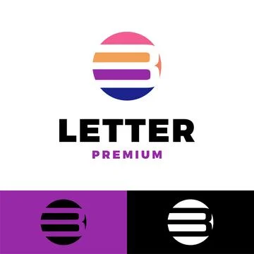 Initial letter b circle icon vector logo template illustration design Stock Illustration
