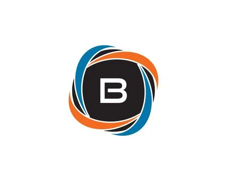 Initial Letter B Circle Negative Space Logo Design Template Stock Illustration