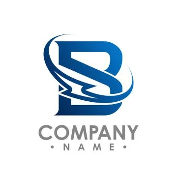 Initial Letter B concept bolt logo on white background . B letter concept and Stock Illustration