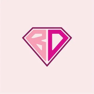 The initial letter of the B D logo is diamond shaped, with a modern minimalis Stock Illustration