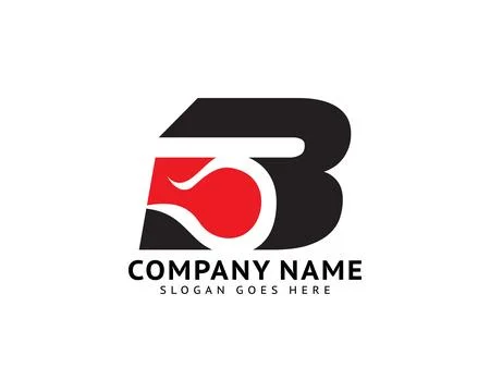 Initial Letter B Fire Logo Design Stock Illustration