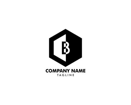 Initial Letter B Hexagonal Logo Stockillustratie