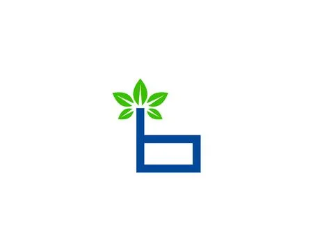 Initial Letter B With Leaf Logo Stock Illustration