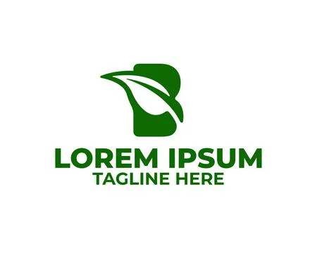 Initial Letter B With Leaf Luxury Logo Stock Illustration