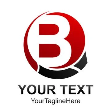 Initial letter B logo design template element colored black red circle for bu Illustrazione stock