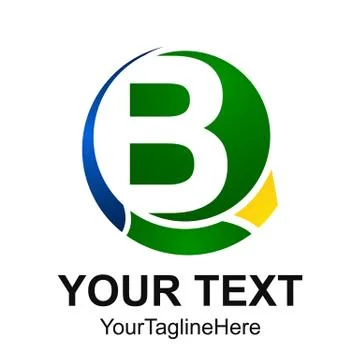 Initial letter B logo design template element colored yellow green blue circl Stock Illustration
