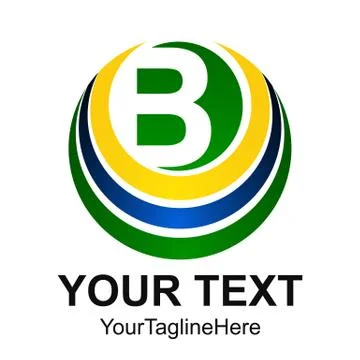 Initial letter B logo design template element colored yellow green blue circl Stock Illustration