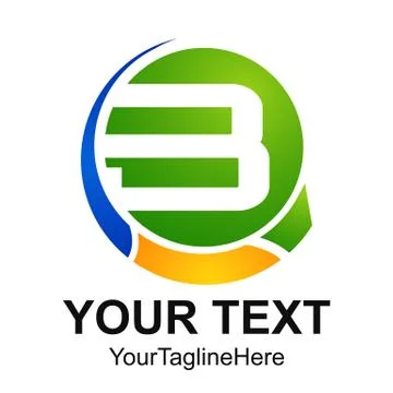 Initial letter B logo design template element colored yellow green blue circl Stock Illustration