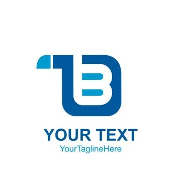Initial letter B logo template colored blue curved square design for business Stock Illustration