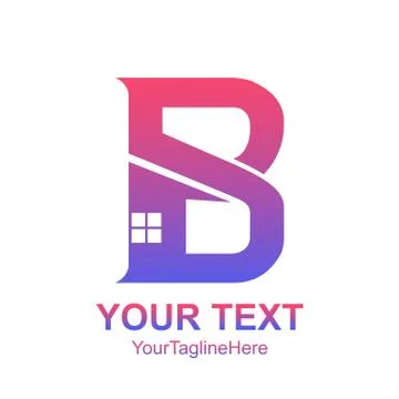 Initial letter B logo template colorful home icon design for business and com Stock Illustration