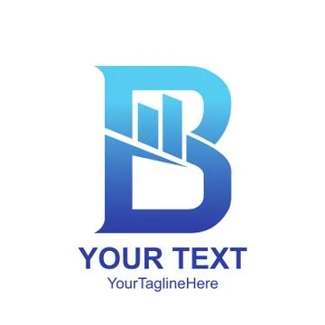 Initial letter b logo template colored blue graph chart design for business a Stock Illustration