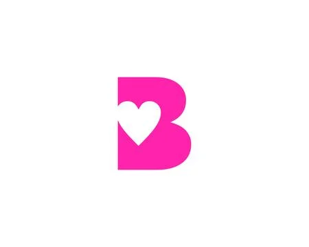 Initial Letter B Love Design Logo Vector Graphic Branding Letter Element Stock Illustration
