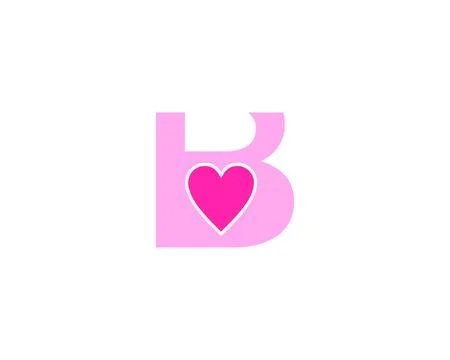 Initial Letter B Love Design Logo Vector Graphic Branding Letter Element Stock Illustration