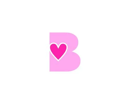 Initial Letter B Love Design Logo Vector Graphic Branding Letter Element Stock Illustration