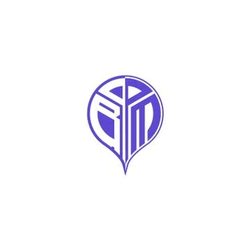 Initial letter B M Modern and unique location design Stock Illustration
