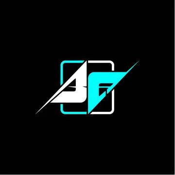 The initial letter B A is modern with a simple design decorated with a square Stock Illustration