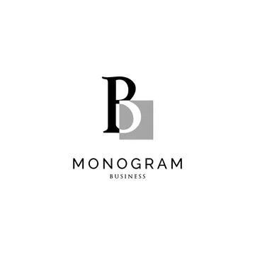 Initial letter B monogram logo design inspiration Stock Illustration