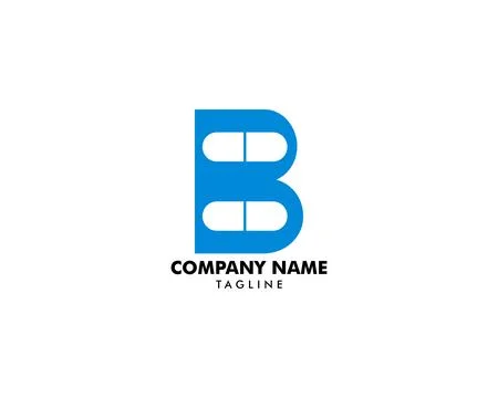 Initial Letter B Pill or Capsule Logo Design Illustrazione stock