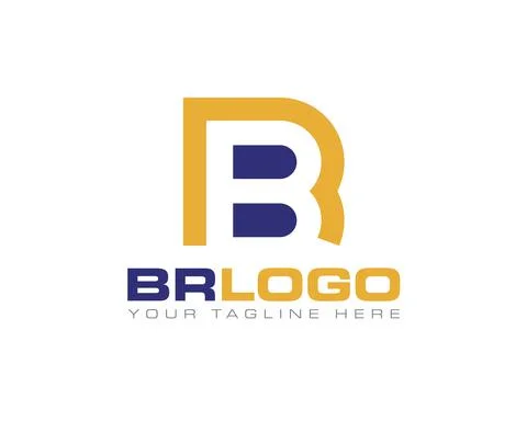 Initial letter B R logo template Stock Illustration