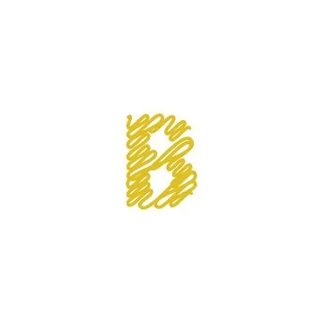 Initial letter B scribble gold logo Stock Illustration
